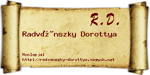 Radvánszky Dorottya névjegykártya